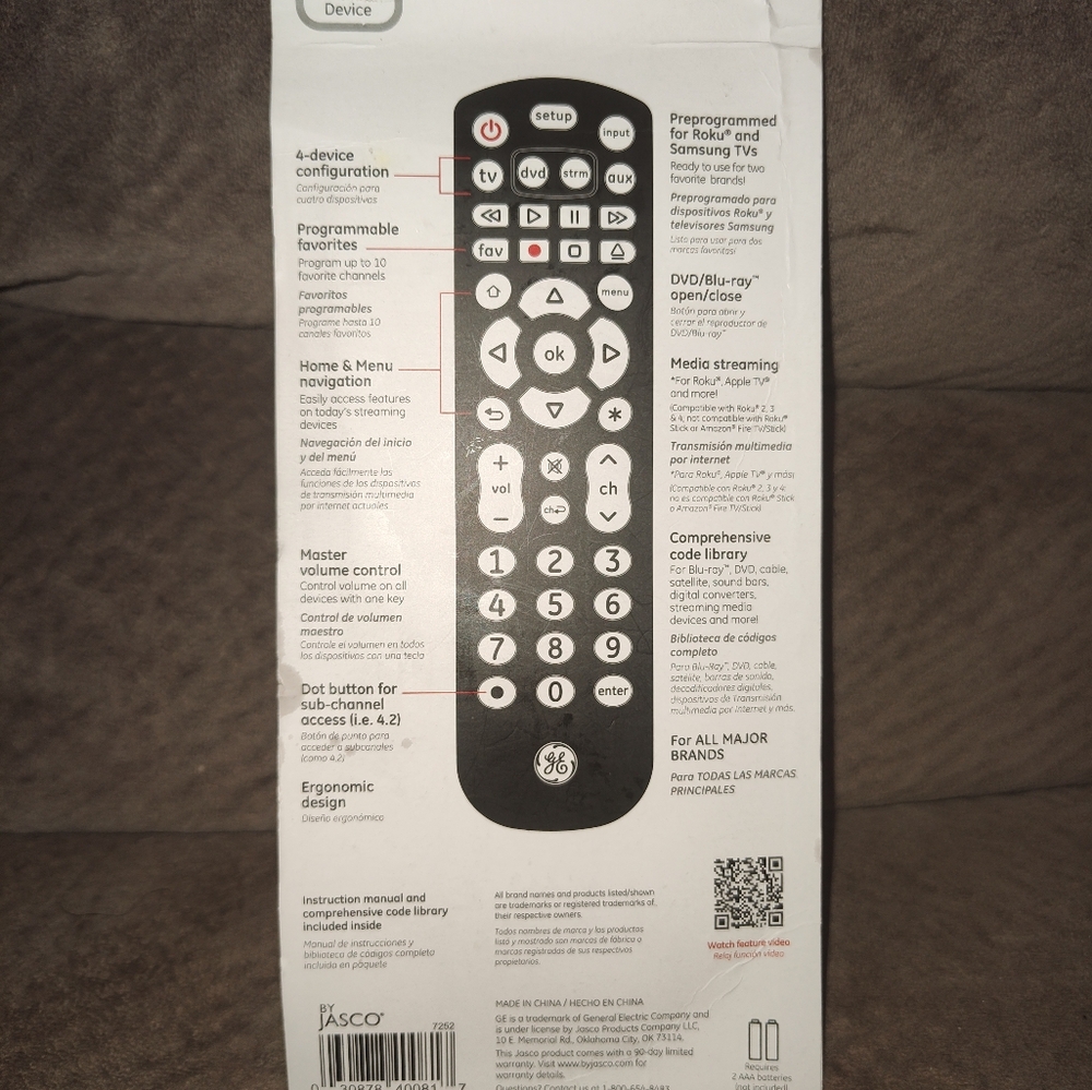 GE Pro Universal Remote 4 Device - Picture 7 of 7